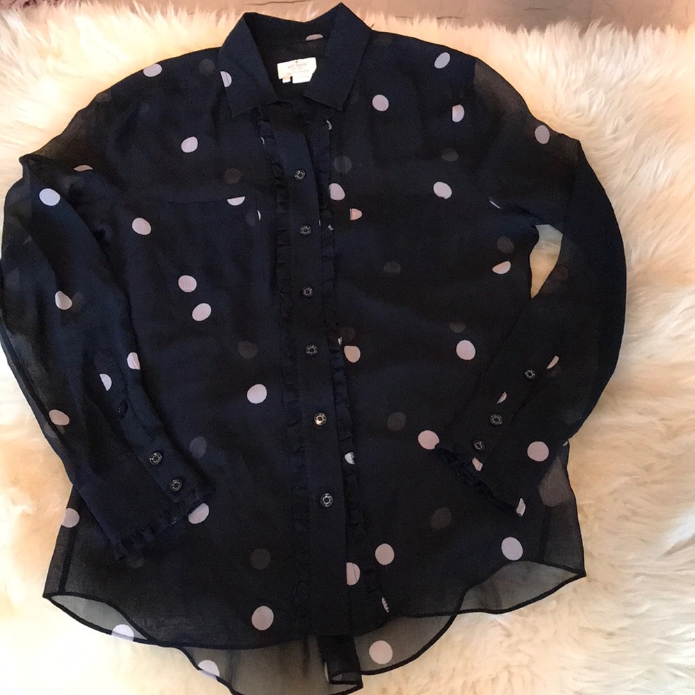 Kate Spade silk button-up blouse size Small