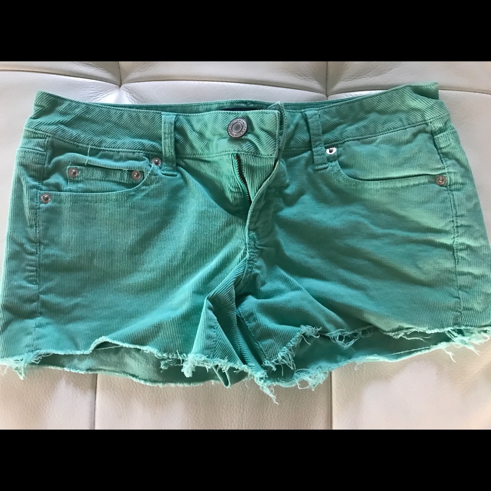 Corduroy mint green shorts