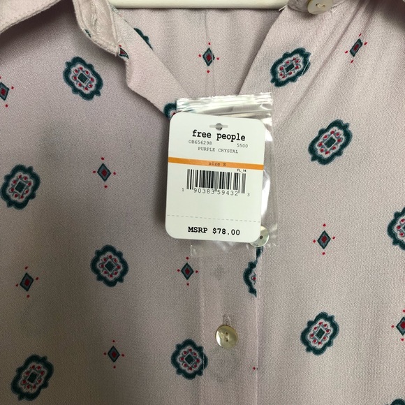 NWT Free People Printed Top - Picture 5 of 6