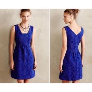 Anthropologie Maeve Blue Purple Print Dress