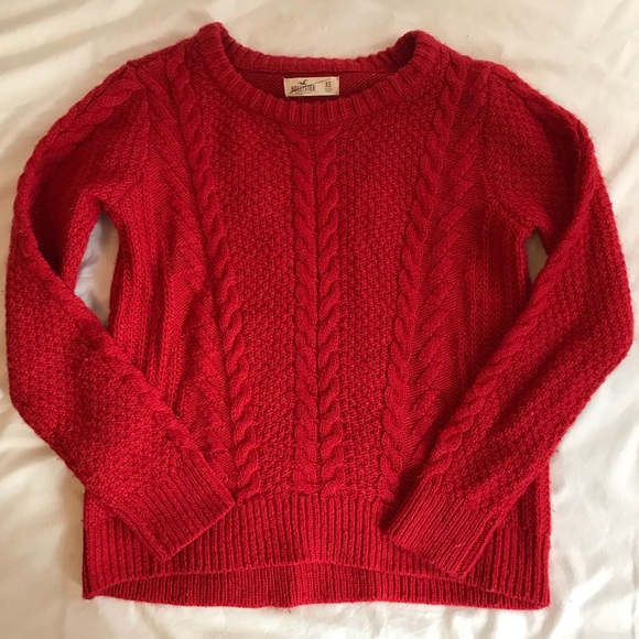 red sweater hollister