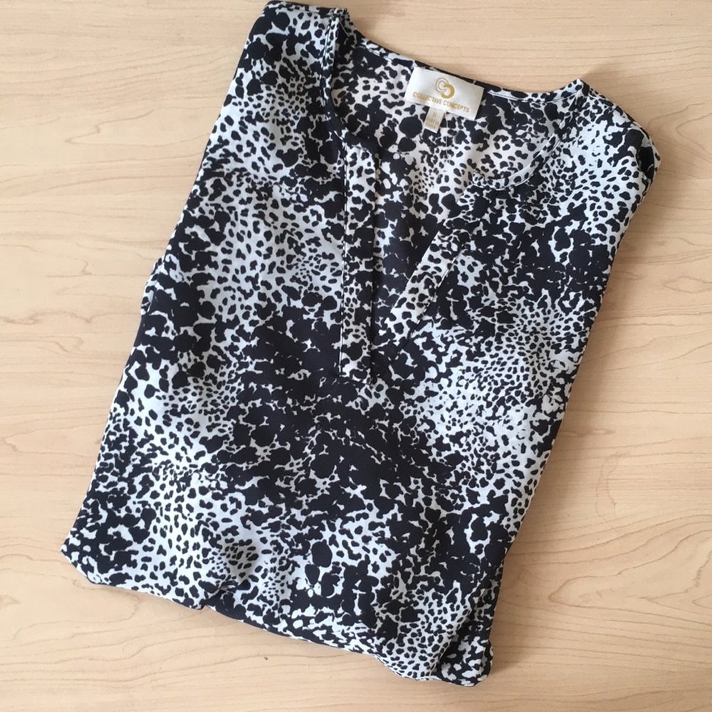 Slit neck printed blouse