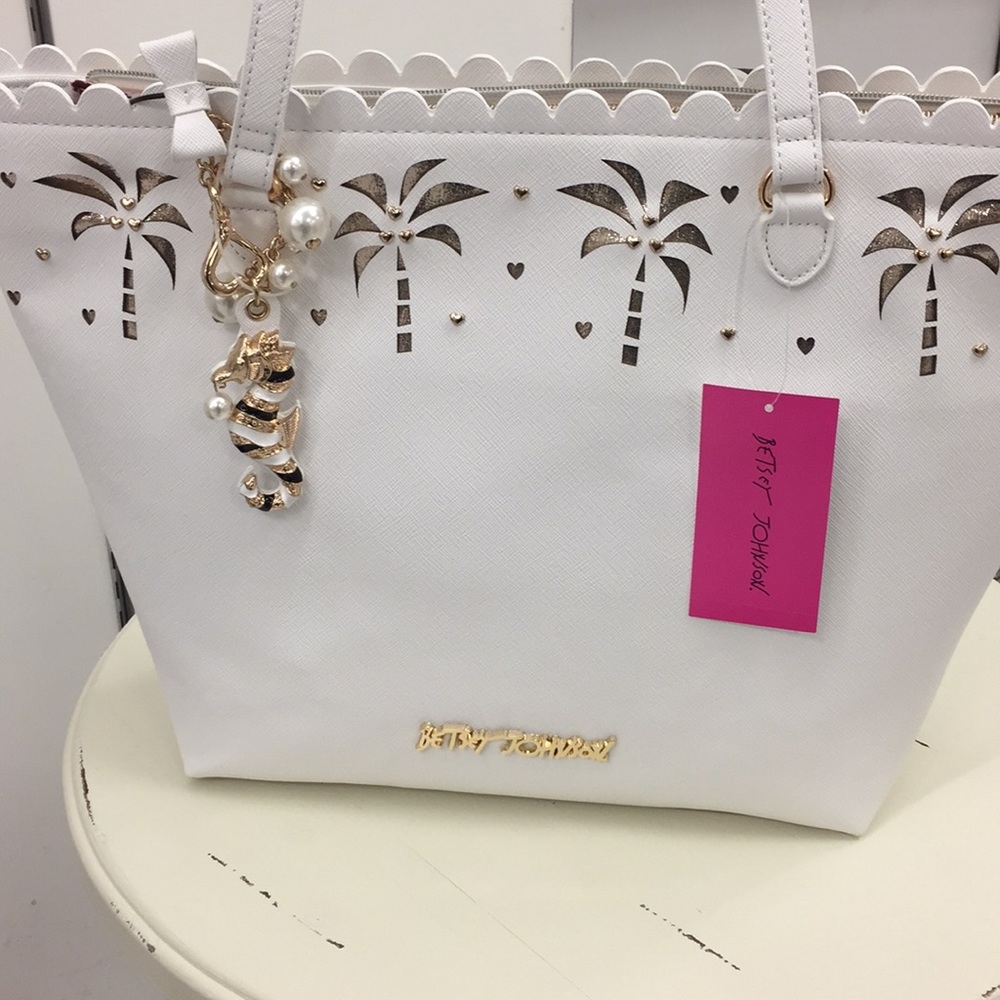 NWT Betsey Johnson Palm Trees and Seahorse Tote
