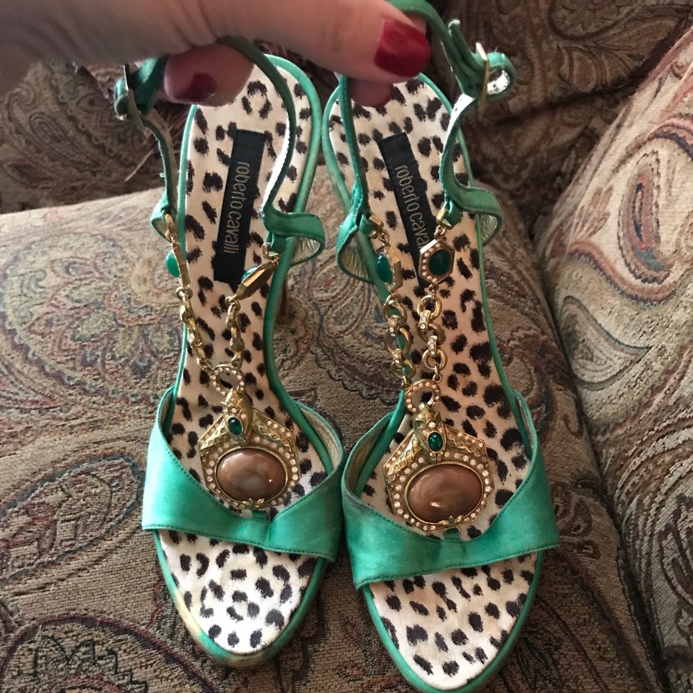 Roberto Cavalli Peep Toe Heels