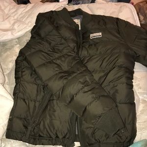 Olive green hollister puffer jacket