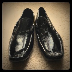 Ferragamo size 11 men’s black leather loafers