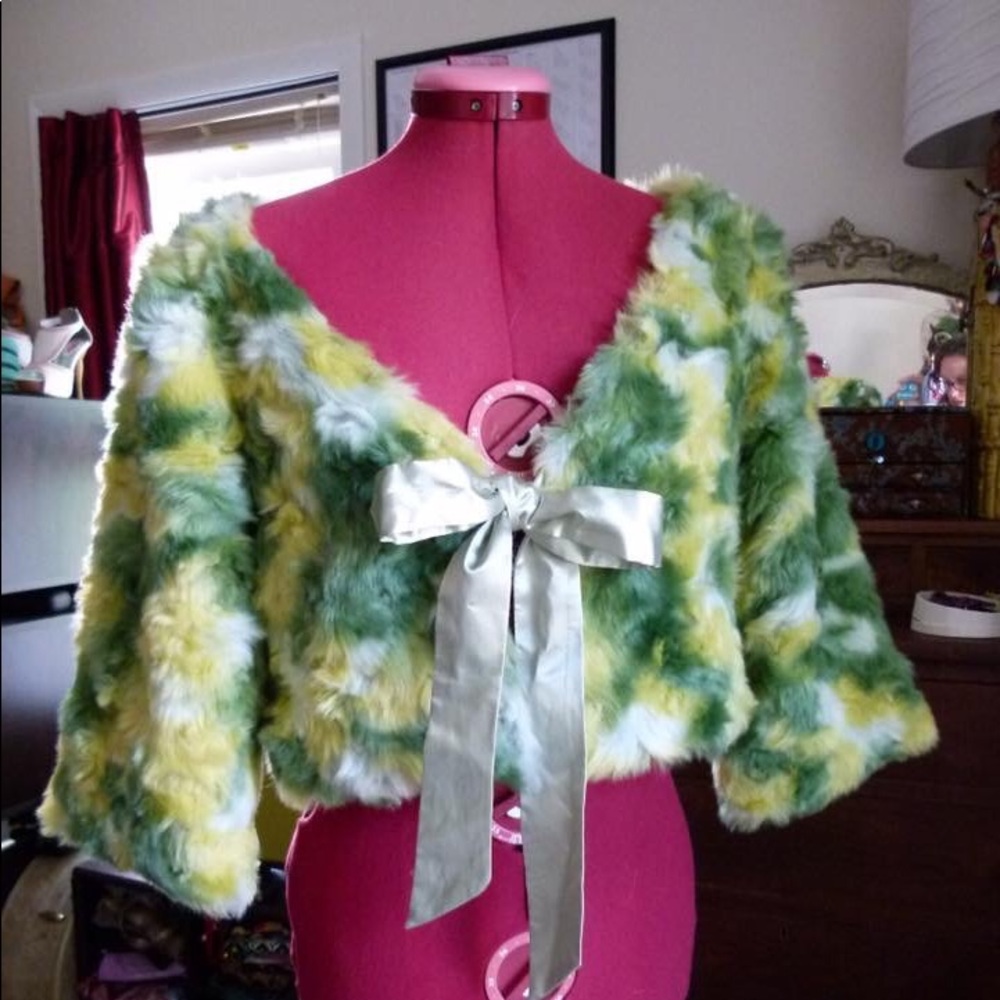 Brandon Thomas Faux Fur Evening Jacket Medium