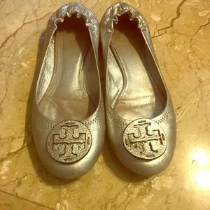 Silver Tory Burch flats - size 8