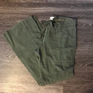 Old Navy Army Green Linen Cargo Pants