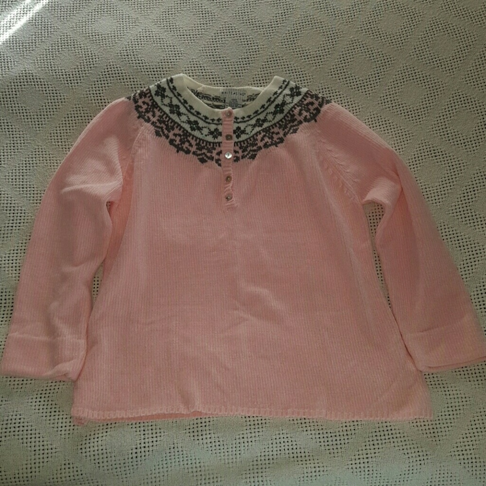 White Stag Ladies L (12/14) Pink/Gray Sweater
