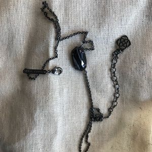 Kendra Scot Gunmetal Elisa Black Banded Agate