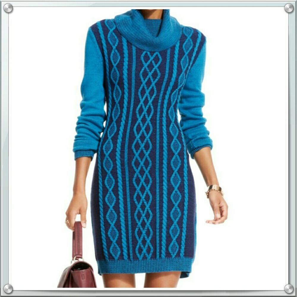 Tommy Hilfiger cable-knit cowl-neck sweater dress