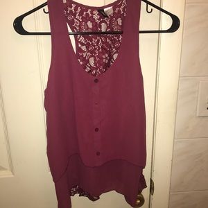 H&M wine red sleeveless blouse