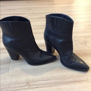 Vince Black Leather Bootie