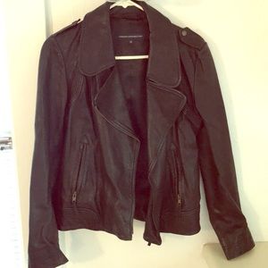 French Connection Black Leather Jacket