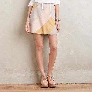 Anthropologie suede patch skirt