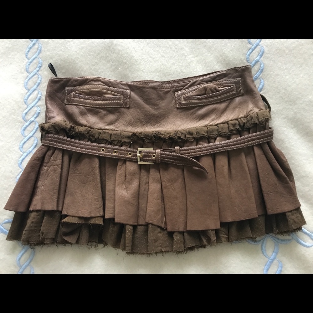 Roberto Cavalli lined leather miniskirt size 40