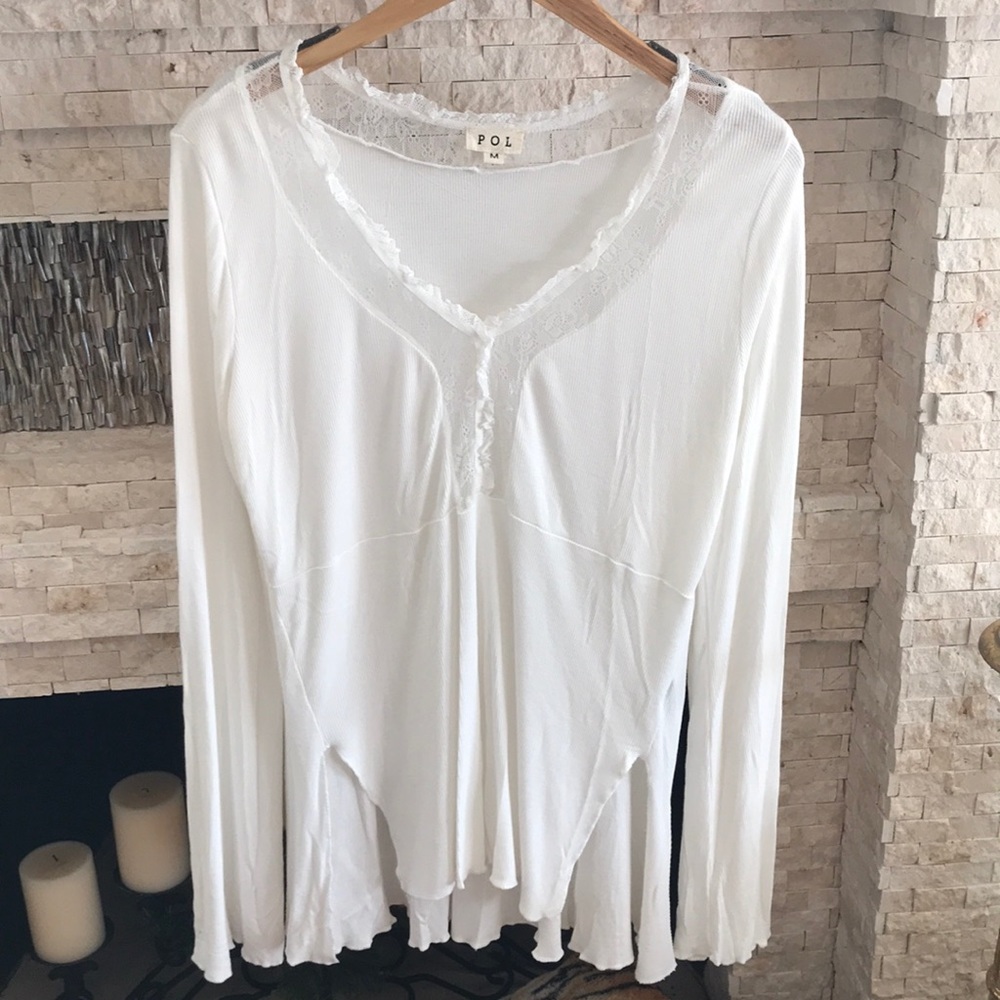 White long sleeve with lace details