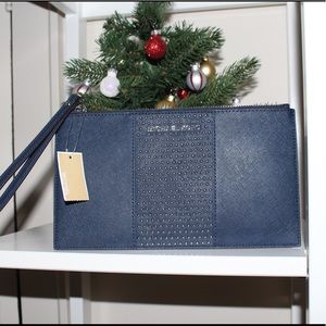 Michael Kors Saffiano Leather Studded Wristlet LG