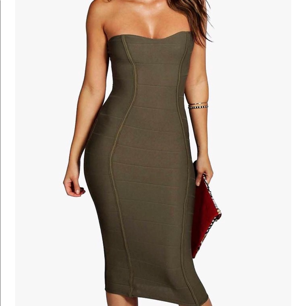 Gia Bandeau Bandage Midi Bodycon Dress