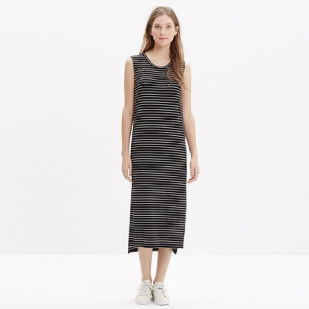 Madewell sleeveless tee dress striped XS