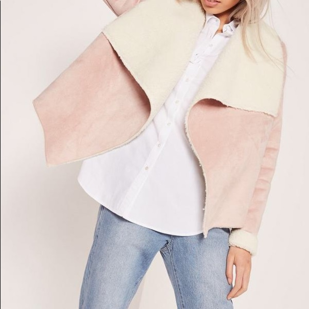 Faux Fur Ice Grey Shearling Jacket
