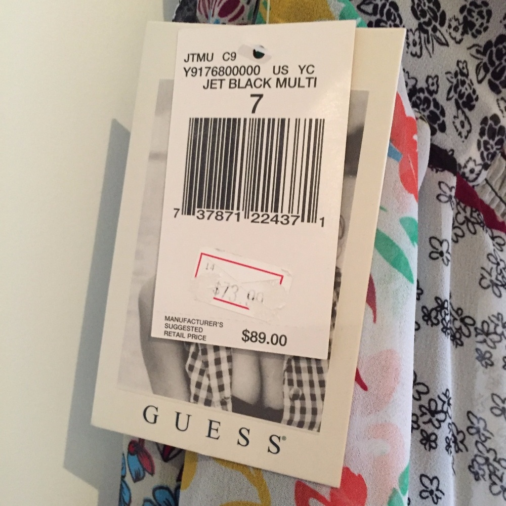 NWT Guess patterned fun flirty dress Sz 7 - Picture 5 of 6