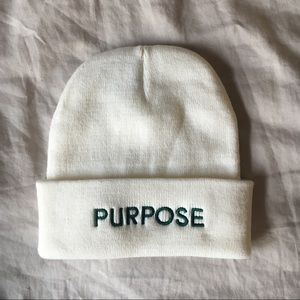 NWT | PURPOSE x PASSION White Beanie