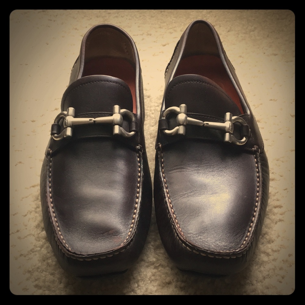 Ferragamo sz. 11 dark brown leather men’s loafers