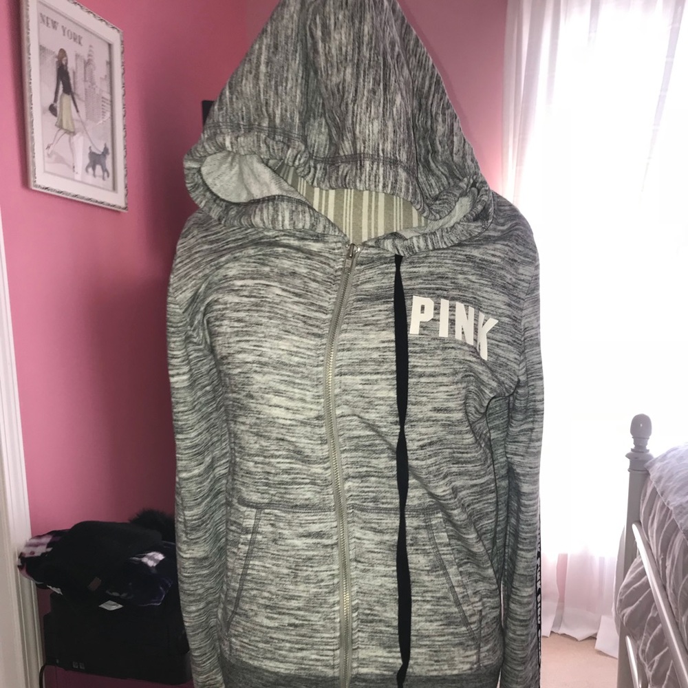 Gray “Pink / VS “ Hoodie