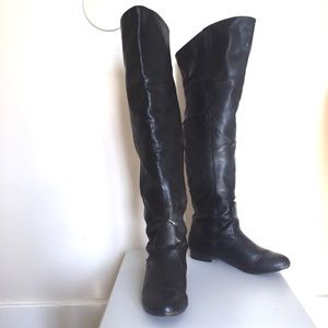 Vegan leather over the knee boots