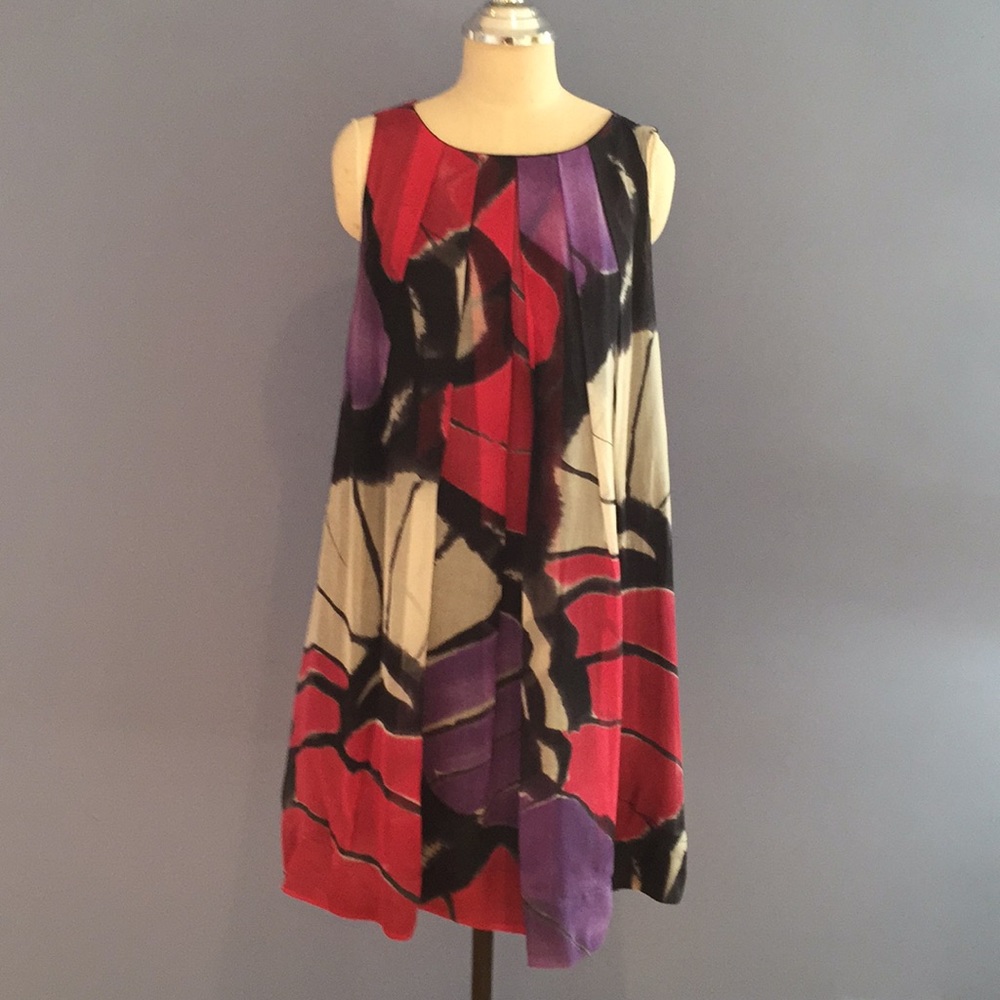 Zara Shift Dress Silky Butterfly Print Size M