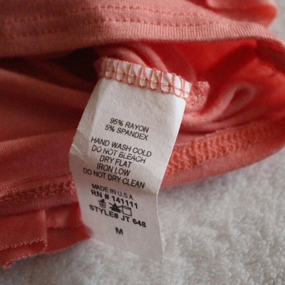 Peach Ruffle V Neck Crop Top - Picture 4 of 8