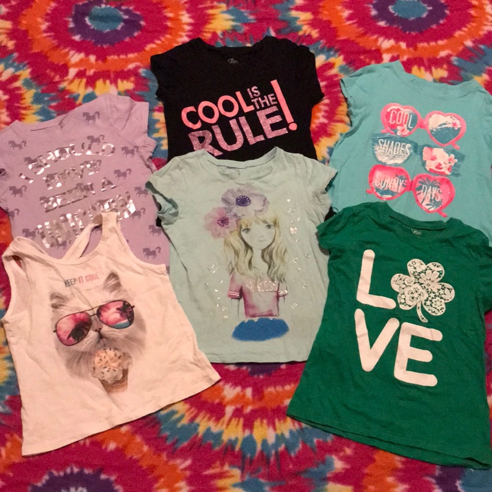Six 5/6 cute tees for girls