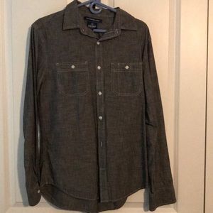 Gray casual button down shirt