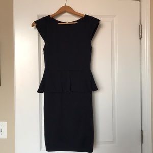 Alice + Olivia New Peplum Dress in Navy Blue