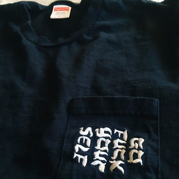 Supreme Large "Go Fuck Your Self" Tee in Navy Blue - Picture 3 of 4