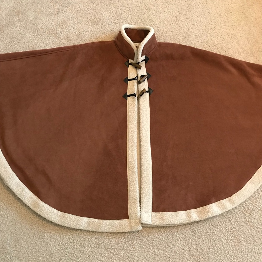 Suede poncho