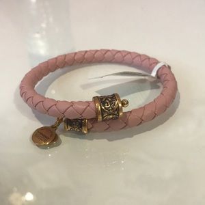 PINK ALEX AND ANI BRAIDED LEATHER WRAP