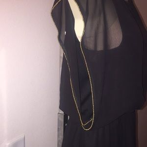 Charming Charlie black party dress with gold