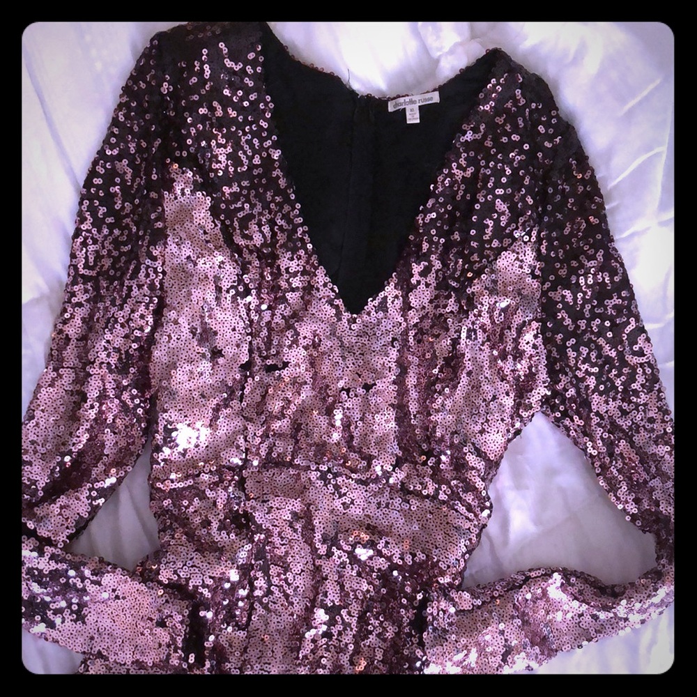 Women’s Pink Ombré sequins evening dress