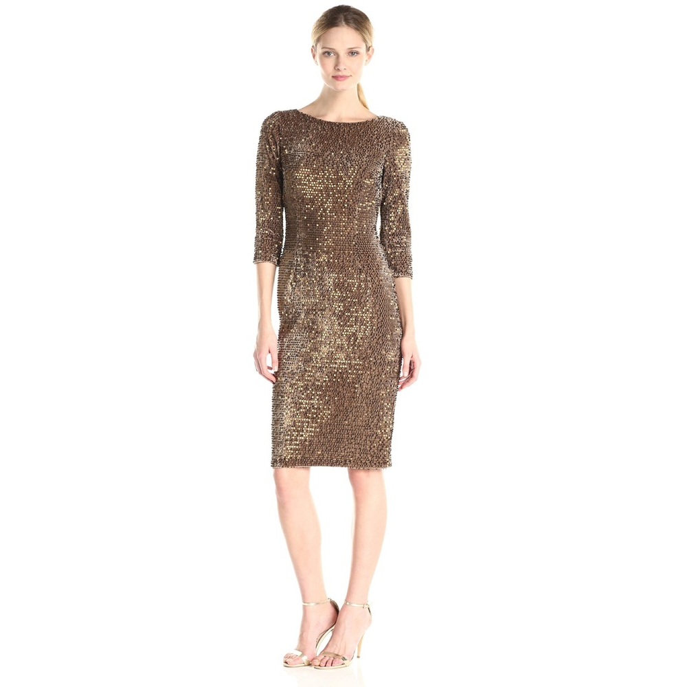 Eliza J Sequin Velvet Sheath Dress