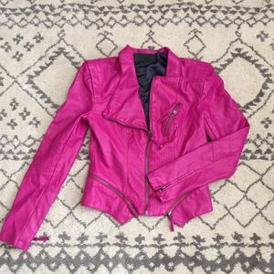 Bright pink XS Blanknyc faux leather jacket
