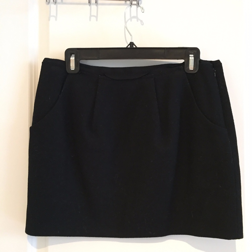 J. Crew Black Wool Mini Skirt Size 8