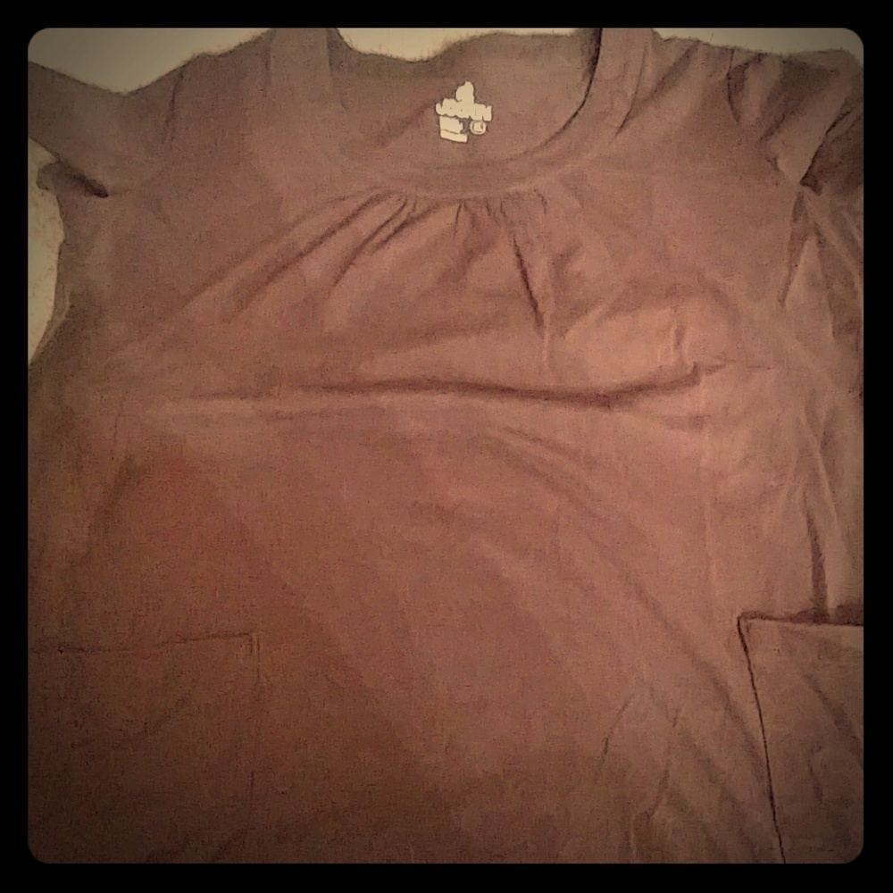 Brown scrub top