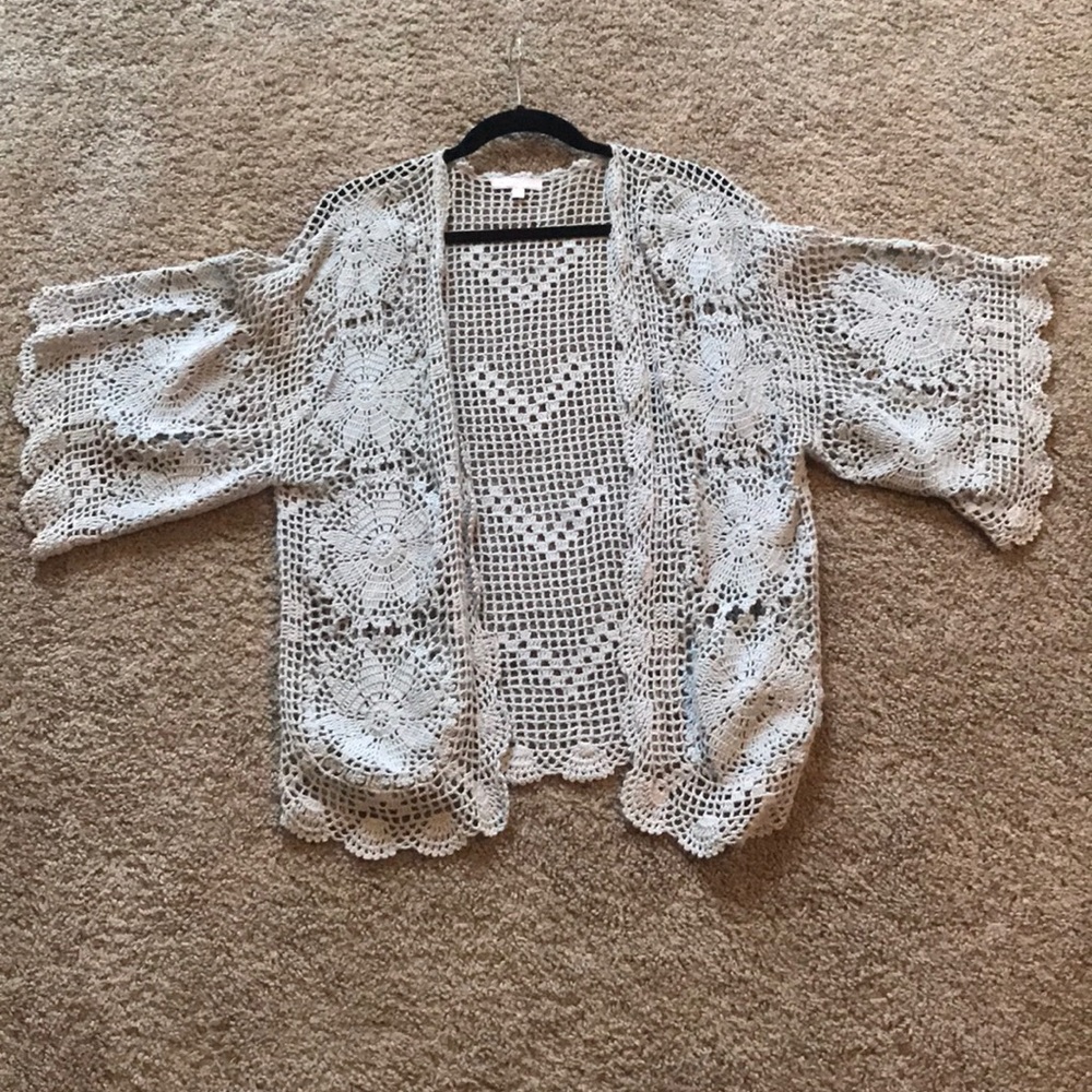 Bohemian crochet kimono sweater