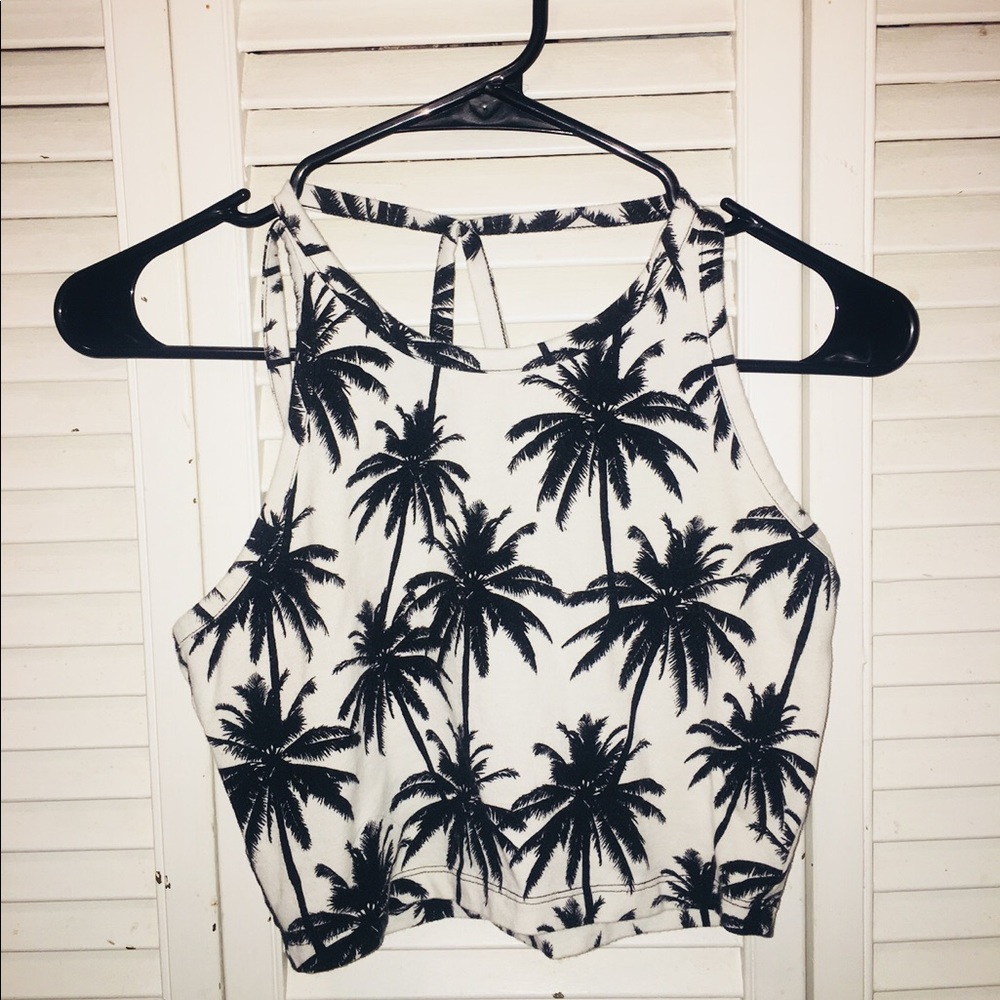 Charlotte Russe Palm tree crop top