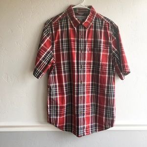 Carhartt Plaid Button Down in Crimson