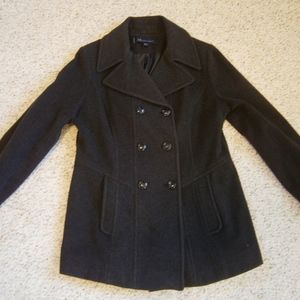 Anne Klein Pea Coat Charcoal Size Large