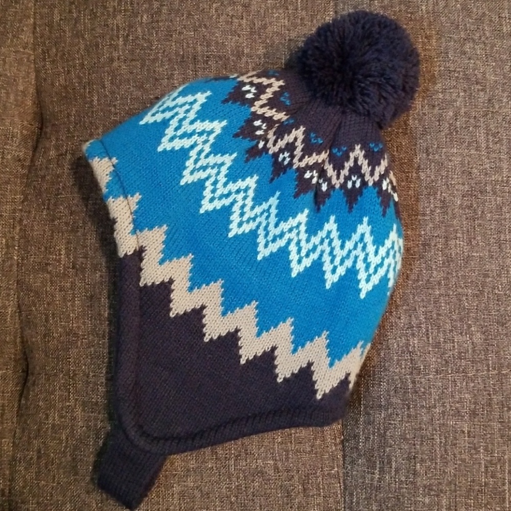 Infant winter hat- Cat and Jack- blue alpine print